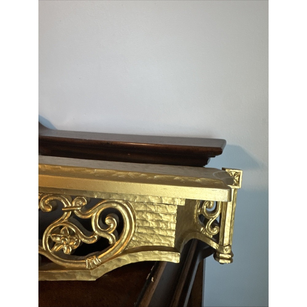 22.75" Syroco 3012 Vintage Gold-tone Wall Mount Shelf Ornate 1968 USA - Picture 5 of 16